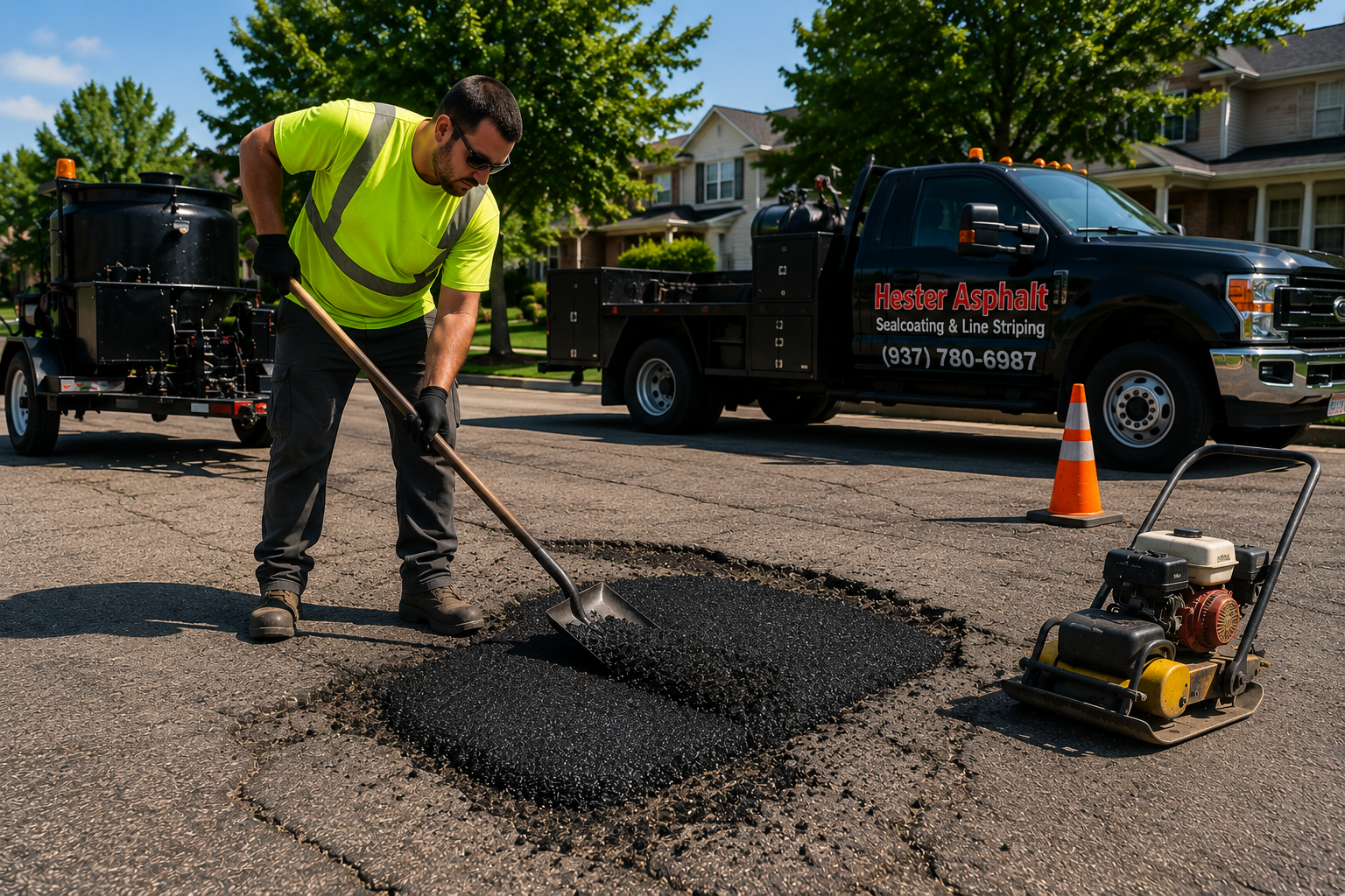 Asphalt repair illustration