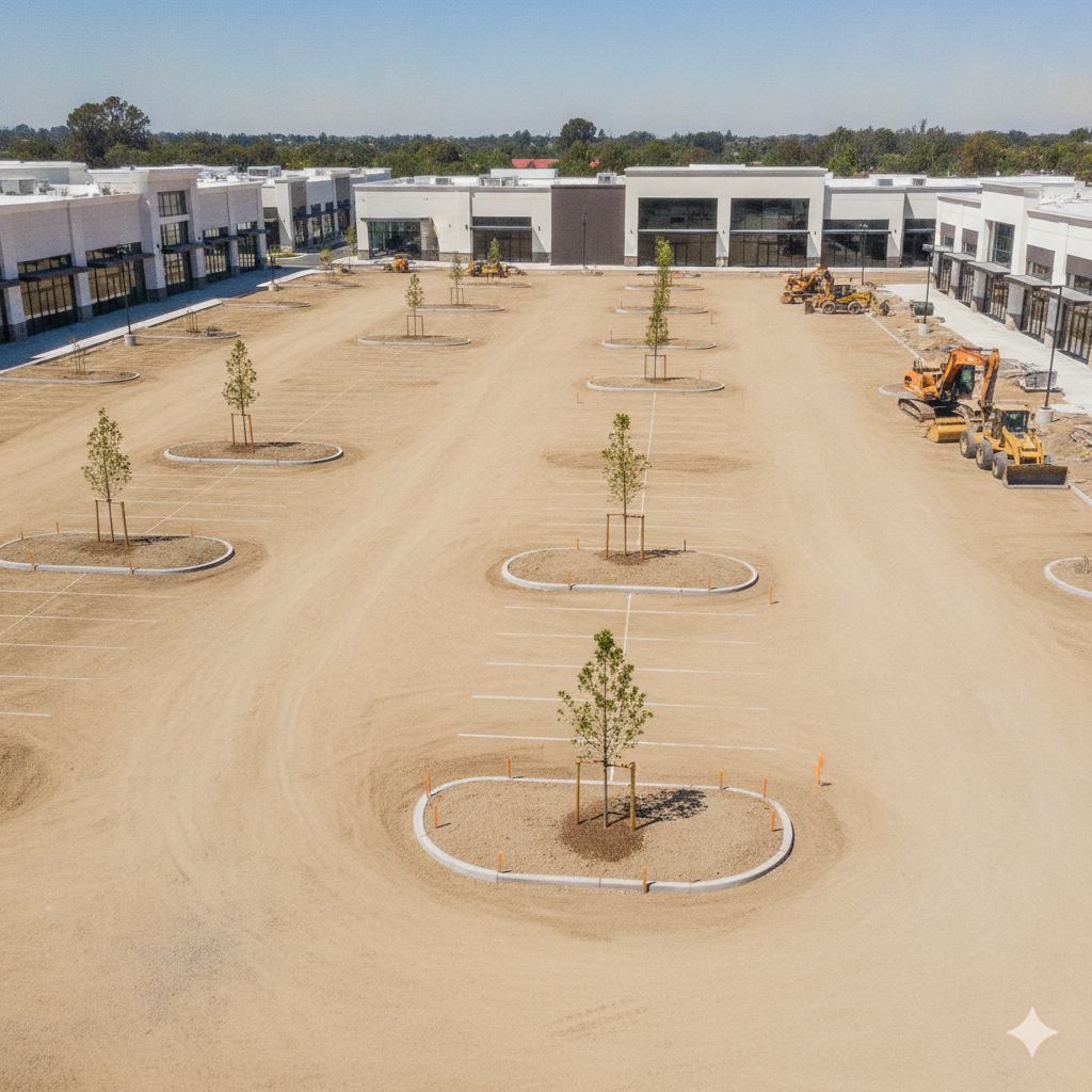 Graded aggregate base before paving